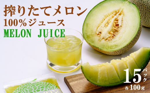 < ベルファームつくば > 搾りたて メロンジュース 100% 100g × 15パック <離島・沖縄配送不可>【 メロンジュース メロン ジュース 100% 搾りたて めろん フルーツジュース フルーツ 果物 茨城県 つくば市 】
