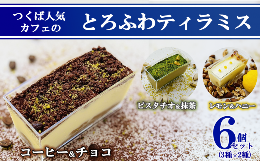 つくば人気カフェのとろふわティラミス 6個セット ( 3種 × 2個 ) 【 茨城県 つくば市 冷凍 本格 贅沢 ご褒美 ティラミス 洋菓子 人気 ギフト シェフ パティシエ ケーキ スイーツ デザート バレンタイン ホワイトデー イタリア カフェ コーヒー カカオ レモン ピスタチオ 】