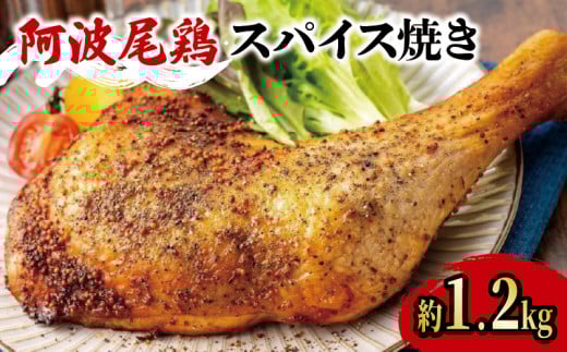 阿波尾鶏 鶏肉 スパイシーローストチキン 2本(約1.2kg) 鳥肉 とりにく 鶏 鳥 とり チキン モモ もも肉 スパイス 焼き鳥 焼鳥 串カツ くしかつ ロースト 地鶏 阿波尾鶏 ブランド 高級 ギフト プレゼント 贈答 お取り寄せ グルメ クリスマス 誕生日 記念日 冷凍 真空パック 小分け 個包装 送料無料 徳島県 阿波市 有限会社阿波食品
