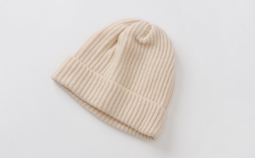 【UTOカシミヤ】 両畦ニットキャップ(エクルベージュ)  カシミヤ ニット ニット帽 帽子 キャップ カシミヤ100% 両畦編み 柔らかい 肌触り 無地 選べるカラー オールシーズン 岩手県 北上市 J0167-05