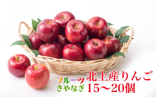 【北上産】12月より発送開始予定  果汁たっぷり サンふじ りんご 15~20個 国産 岩手 リンゴ 林檎 アップル 旬 果物 フルーツ 岩手県 北上市 C0097 fruit おやつ 採れたて フレッシュ ジューシー 贈答 プレゼント 八百屋 青果 フルーツきやなぎ