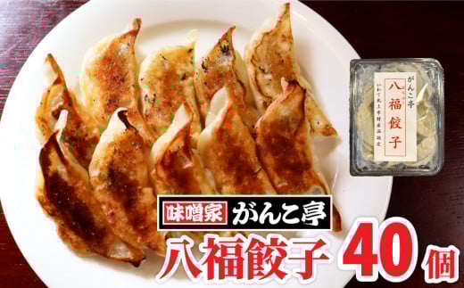 手作り 八福 餃子 40個( 20個 ×2P)オリジナル たれ付!旨味ぎっしり! ラーメン 屋が作る 手作り餃子 岩手 味噌屋がんこ亭 岩手県 北上市 D0368 冷凍 冷凍餃子 豚肉 ギョーザ おかず 総菜 おつまみ ごはんのお供 中華 お取り寄せ 焼き餃子 タレ付き 地産地消