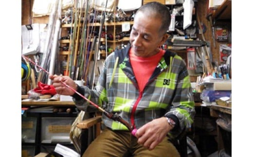 釣り 釣り竿　オーダーメイドルアーロッド（ロッド本体塗装） 渡辺雄三氏製作