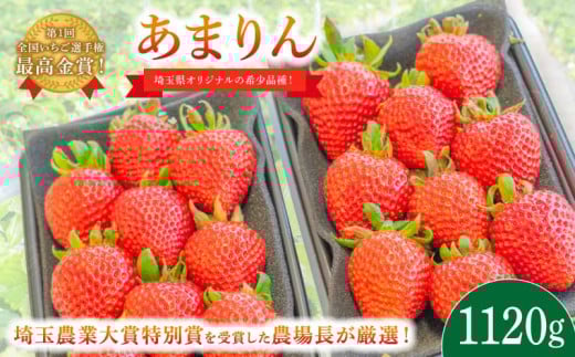 【事前受付】いちご あまりん 1.12kg (280g×4P) 苺 イチゴ ストロベリー 産地直送 ご当地 果物 くだもの フルーツ デザート 食品 冷蔵 げんき農場 埼玉県 羽生市