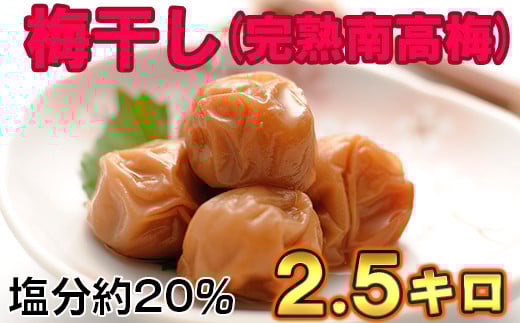 ひらそ農園の完熟南高梅の梅干し　2.5kg（塩分約20%） 梅干し 国産 南高梅 2キロ ＜004-005＞