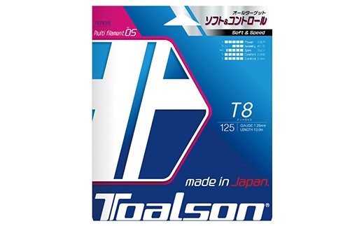 硬式 テニス ストリング T8 BOX (22張り入り) ※ゲージ1.25mm 【トアルソン】 ガット テニス用品 ＜139-008＞