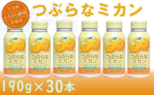 つぶらなミカン 30本 190g / つぶらな つぶらなミカン ジュース 清涼飲料水 人気 子供 おすすめ 果汁飲料 ご当地ジュース ミカン みかん 蜜柑 飲料 30本 詰めあわせ ギフト プレゼント セット 贈答 家庭用 JAフーズおおいた スピード発送 スピード <131-103>