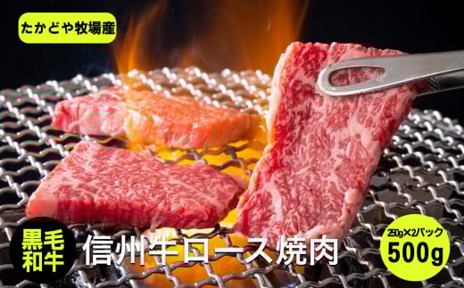 たかどや牧場産 黒毛和牛 信州牛 焼肉 500g ( 250g×2パック ) | 肉 牛肉 黒毛和牛 信州牛 焼肉 三角バラ 長野県 飯田市 信州