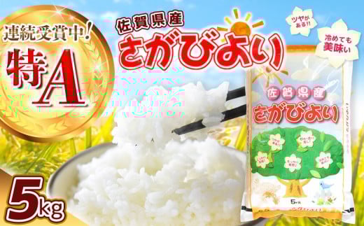 令和6年産 さがびより 5kg【特A米 米 ブランド米 県産米 精米 ごはん おにぎり お弁当 ふっくら もっちり】K018027