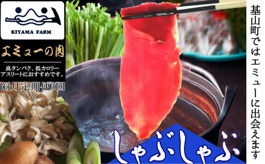 【隔月3回】エミュー肉 しゃぶしゃぶ用【エミュー 基山産 高タンパク 高鉄分 低カロリー ヘルシー ジビエ しゃぶしゃぶ 貴重肉 鉄分補給 ★基山町】K006336