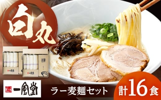 「一風堂」白丸 ラー麦麺セット 合計16食分（8食入り×2セット）  桂川町/博多漁師の里 [ADCA004]