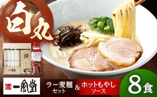ラー麦使用「一風堂」とんこつラーメン 白丸合計８食【ホットもやしソース付き】 桂川町/博多漁師の里 [ADCA005]