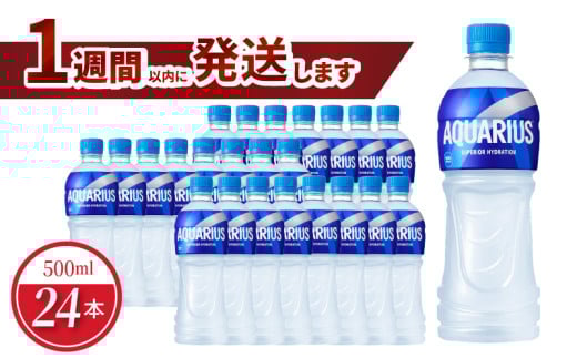 アクエリアス 500mlPET（24本入） コカ･コーラ 人気 ペットボトル 飲料 スポーツ飲料 熱中症対策 ミネラル アミノ酸 クエン酸 アウトドア