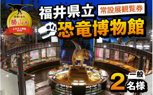 福井県立恐竜博物館 常設展観覧券 (一般 2名様) [A-048007]
