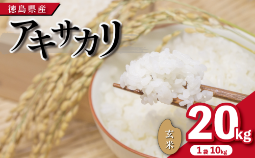 【先行予約】令和7年産 米 玄米 20kg ( 10kg × 2袋 )アキサカリ 令和7年度産 お米 こめ コメ ごはん ご飯 白飯 ゴハン あきさかり おにぎり お弁当 健康 栄養 徳島県 吉野川市