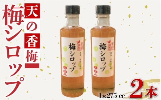 天野農園の梅シロップ 275cc 2本 セット 国産 美郷 梅 シロップ うめ ウメ 無添加 焼酎 炭酸 飲料 ドリンク ジュース 瓶 常温 プレゼント ギフト 贈答 送料無料 徳島県 吉野川市
