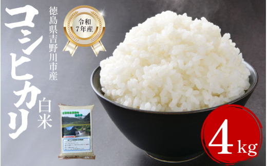 【先行予約】令和7年産 米 白米 選べる 容量 4kg (2kg × 2袋 )コシヒカリ 令和7年度産 小分け お米 こめ 棚田米 白米 精米 ごはん ご飯 白飯 ゴハン 徳島県 吉野川市