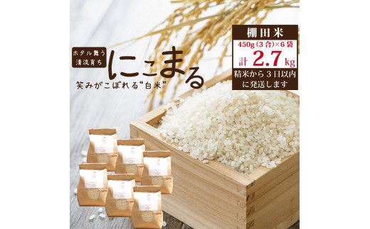 棚田栽培 にこまる 2.7kg（450g[3合]×6袋）