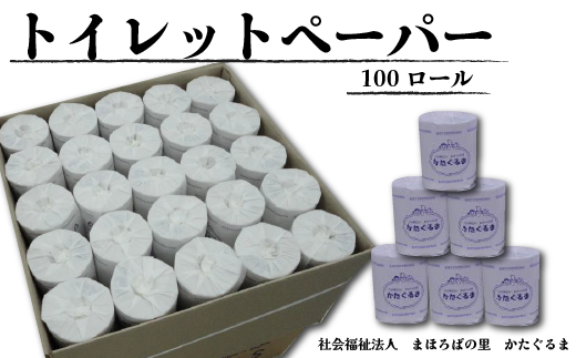 トイレットペーパー シングル 65m×100個入り 再生紙 100% エコ 個包装
