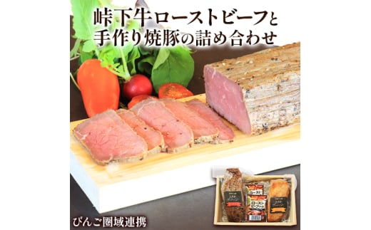 【びんご圏域連携】峠下牛ローストビーフと手作り焼豚の詰め合わせ 173001