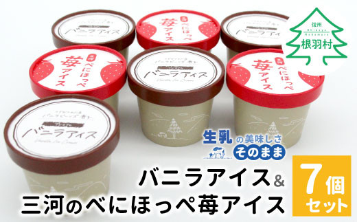 バニラアイスクリーム&べにほっぺ苺アイス 7個セット 5000円 バニラアイスクリーム 紅ほっぺ いちご アイスクリーム ソフトクリーム スイーツ デザート