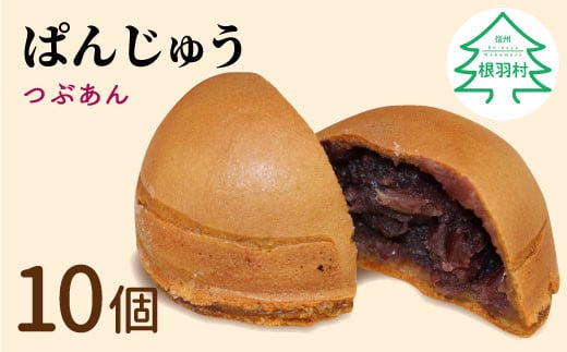 お茶によく合う!もちもち食感のつぶあん ぱんじゅう  10個入り 5000円 粒あん あんこ 回転焼き お茶菓子 和菓子 スーツ ぱん 饅頭