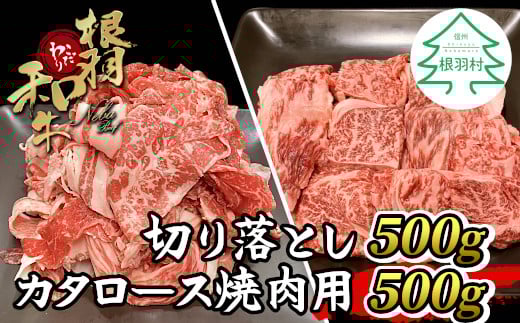 数量・期間限定★2026年1月発送★黒毛和牛 根羽こだわり和牛 切り落とし500g&カタロース焼肉用500g 小分け 切り落とし 焼肉 13,000円