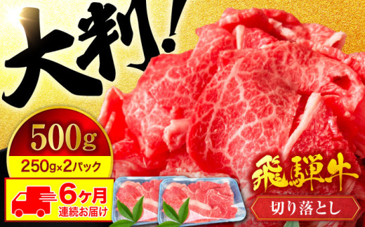 【6回定期便】飛騨牛 切り落とし 500g【有限会社マルゴー】国産牛 和牛 霜降り [MBE030]