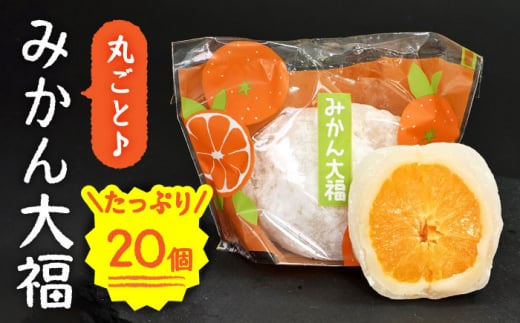＜ジューシーでモチモチ＞ 丸ごとみかん大福 (20個入り) 【虎渓渡辺製菓】 和菓子 スイーツ フルーツ大福  [MCM008]