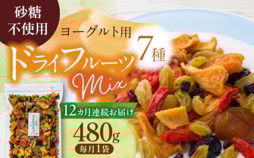 【12回定期便】生乾燥ヨーグルト用ミックス 中パック 480g【多々楽達屋】砂糖不使用 たたらちや tataratiya [MAD036]