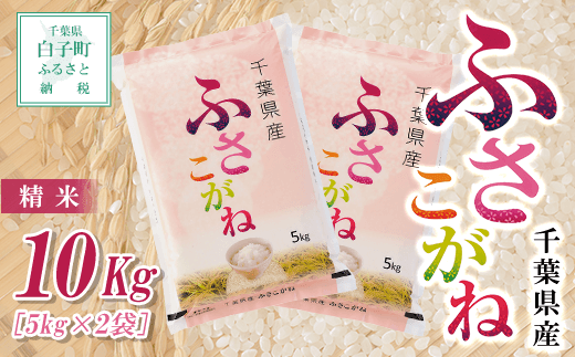 令和7年産新米  千葉県産ふさこがね<精米>10kg(5kg×2袋) ふるさと納税 お米 10kg 千葉県産 白子町 コシヒカリ こしひかり お米 米 精米 こめ おこめ 送料無料 SHB008