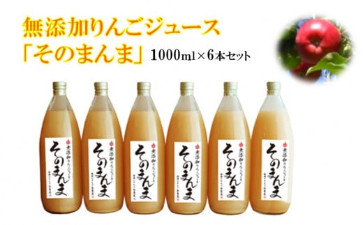 りんごジュース 無添加！ 100% そのまんま りんごジュース 6本入り | 飲料 ジュース 果実飲料 りんご ジュース 無添加 ストレート 長野県 伊那市 【010-20】
