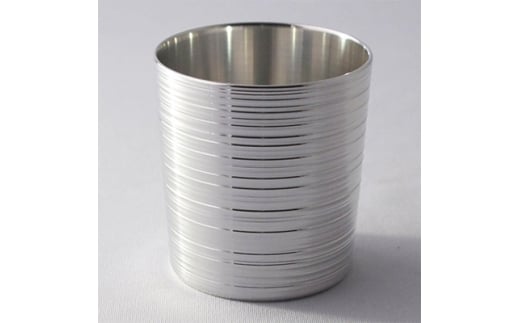 錫光ロクロ挽き　半合ぐい呑　千筋　ペアセット(桐箱入)【1105166】