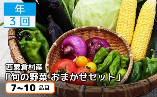 【3回定期便】<春・夏・秋 年3回発送>西粟倉産「旬の野菜 おまかせセット」 F-FF-B00A
