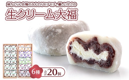 妙ちくりん 生クリーム大福6種mix20個セット