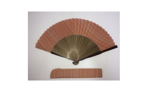 牛首紬　扇子セット(黒縁・さくら)【1492871】