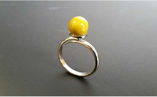 【本漆塗】漆玉リング(黄色)