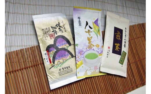 【八女茶飲みくらべ】特選 煎茶100g×3本(どの八女茶が届くかお楽しみに)