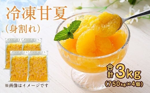 【冷凍】かの蜂 甘夏クラッシュ 3kg（750g×4） 冷凍みかん 身割れ