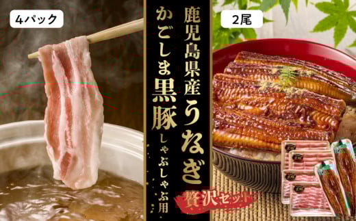 106-01 かごしま黒豚しゃぶしゃぶ用4パック・鹿児島県産ウナギ2尾の贅沢セット