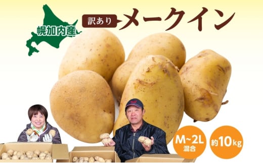 [№5795-0372]北海道産 訳あり じゃがいも メークイン M～2L 約10kg ジャガイモ 馬鈴薯 ポテト キタアカリ 芋 いも イモ 旬 冬 農作物 訳アリ 規格外 家庭用 北海道 お取り寄せ 産地直送 笠井ファーム 送料無料 幌加内