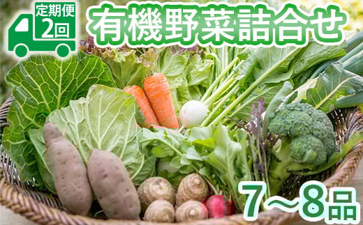 限定10セット<定期便2回>有機野菜7~8品 5月~12月発送(9月をのぞく)詰め合わせ 野菜 新鮮 有機JAS認証 ※着日指定不可 ※北海道・沖縄・離島への配送不可 ※2023年5月上旬~12月下旬頃に順次発送予定