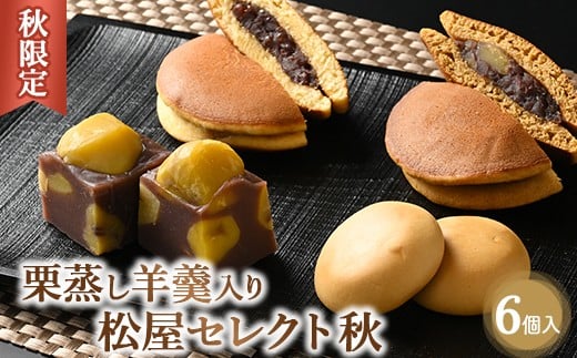 《秋限定》栗蒸し羊羹入り 松屋セレクト秋 6個入 | 詰め合わせ セット スイーツ デザート 羊羹 お菓子 菓子 おかし 栃木県 壬生町 ※2025年10月上旬頃より順次発送予定