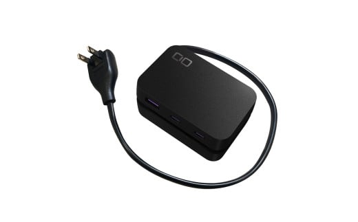 CIO 電源タップ (ケーブル＆収納付き)＋USB充電器 Polaris CUBE Built in CABLE ブラック｜黒 スマホ 携帯 iPhone 充電器 電源タップ [2197]
