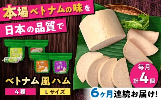 【全6回定期便】ベトナムハム Lサイズ 4種セット / ハム はむ ベトナム ベトナム料理 / 瀬戸市 / 株式会社フードフォース [BBBE014]