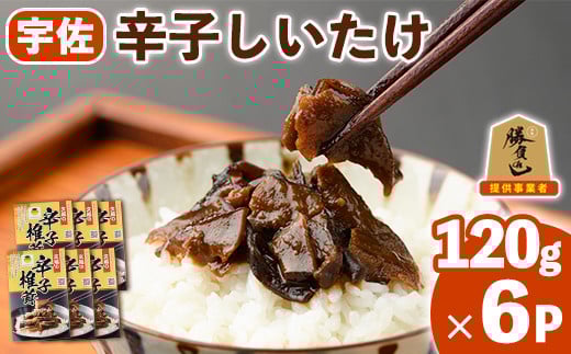 宇佐名物 辛子椎茸 (計720g・120g×6P) しいたけ シイタケ からし きのこ 佃煮 ご飯のお供 おつまみ 勝負めし【102200500】【観光館　文福】