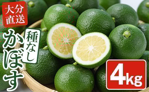 おもとの丘の種なしかぼす(4kg)柑橘 かんきつ カボス 種無し 期間限定【111300900】【未来農林】