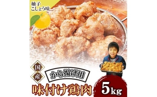 唐揚げ 5kg 冷蔵 柚子胡椒 味 新鮮 唐揚げ 鶏の唐揚げ 人気 特製 5kg 味付け 柚子こしょう 鶏肉 肉 モモ肉 とりにく とり肉 味つき 簡単 簡単調理 惣菜 そうざい おつまみ お弁当 おかず  ごはん からあげ から揚げ 鶏肉 なだまさ  福岡県 川崎町