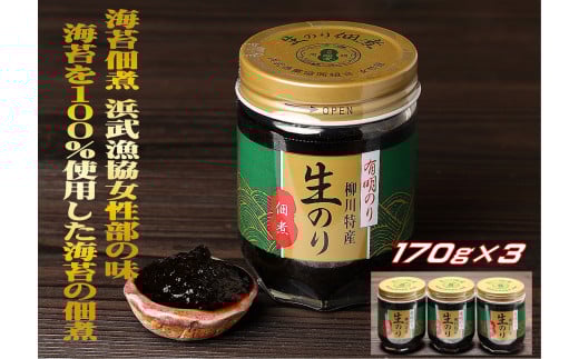 有明のり 柳川特産 生のり佃煮 3本入