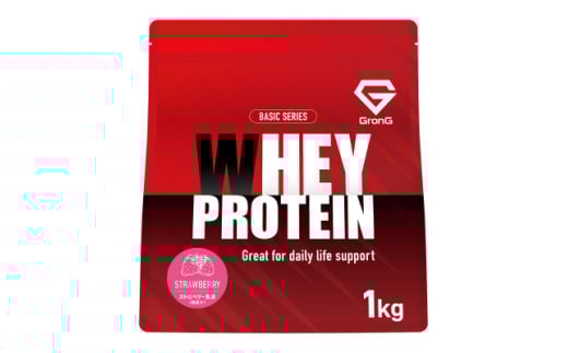 グロング ホエイプロテイン ベーシック ストロベリー風味 1kg【1612597】